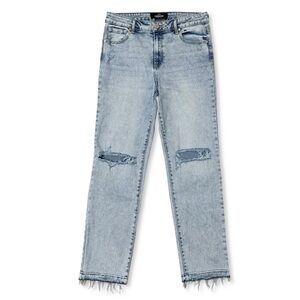 Jordache High Rise Straight Jeans Distressed Light Wash